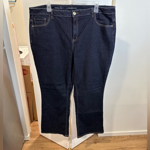 Lane Bryant Genius Fit Jeans Women Denim Jeans 24 Regular Dark Blue Denim - Picture 1 of 11